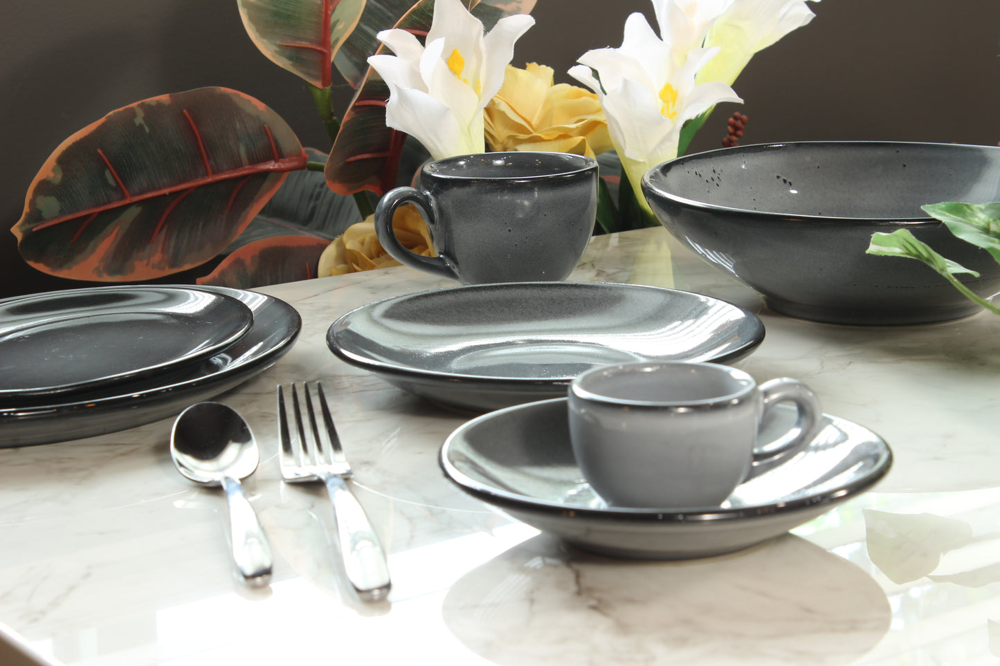 Anfora Denali Grey- Espresso Cup & Saucer Set