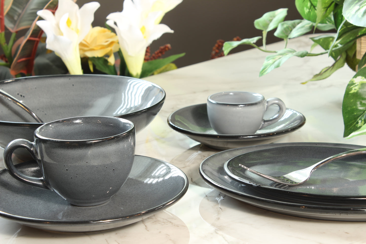 Anfora Denali Grey- 3oz Espresso Cups- 1 Dozen