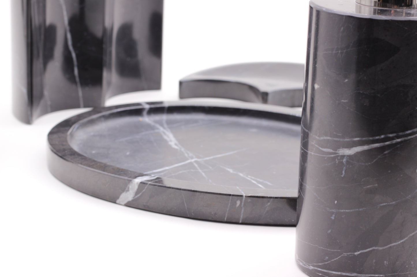 Black Marble Bathroom Accessory Set – 5 Piece Handcrafted Set