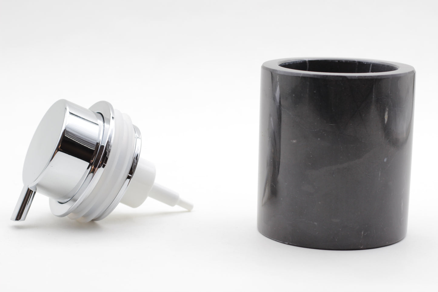 Black Marble & Silver Foaming Soap Dispenser – 10oz Pump Bottle