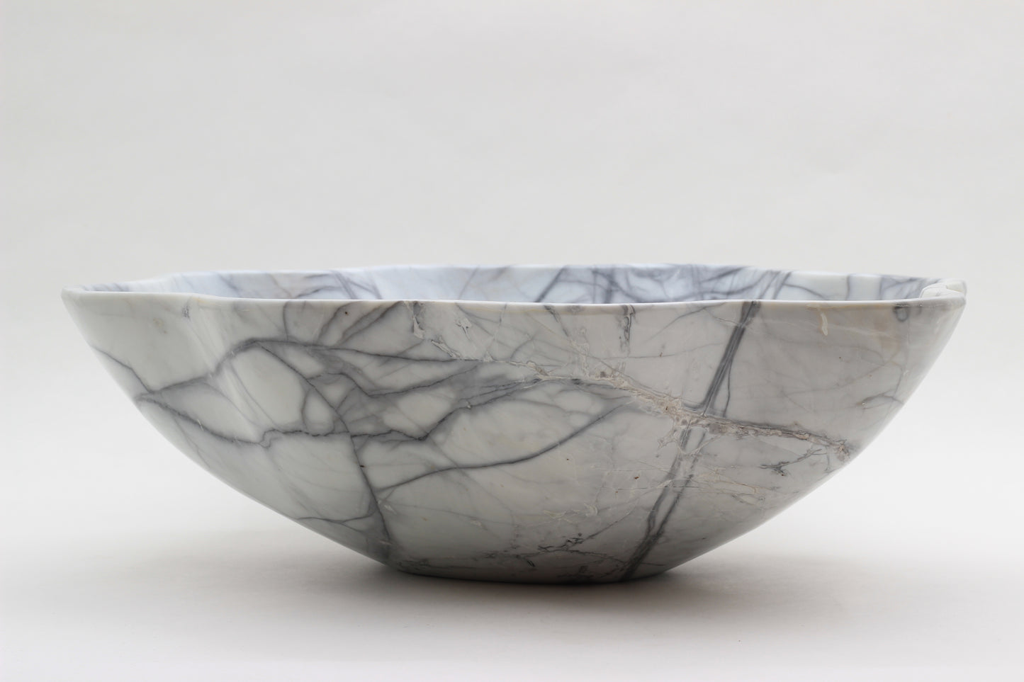 Grey Marble Centerpiece Bowl – 15" x 12" Handcrafted Statement Piece