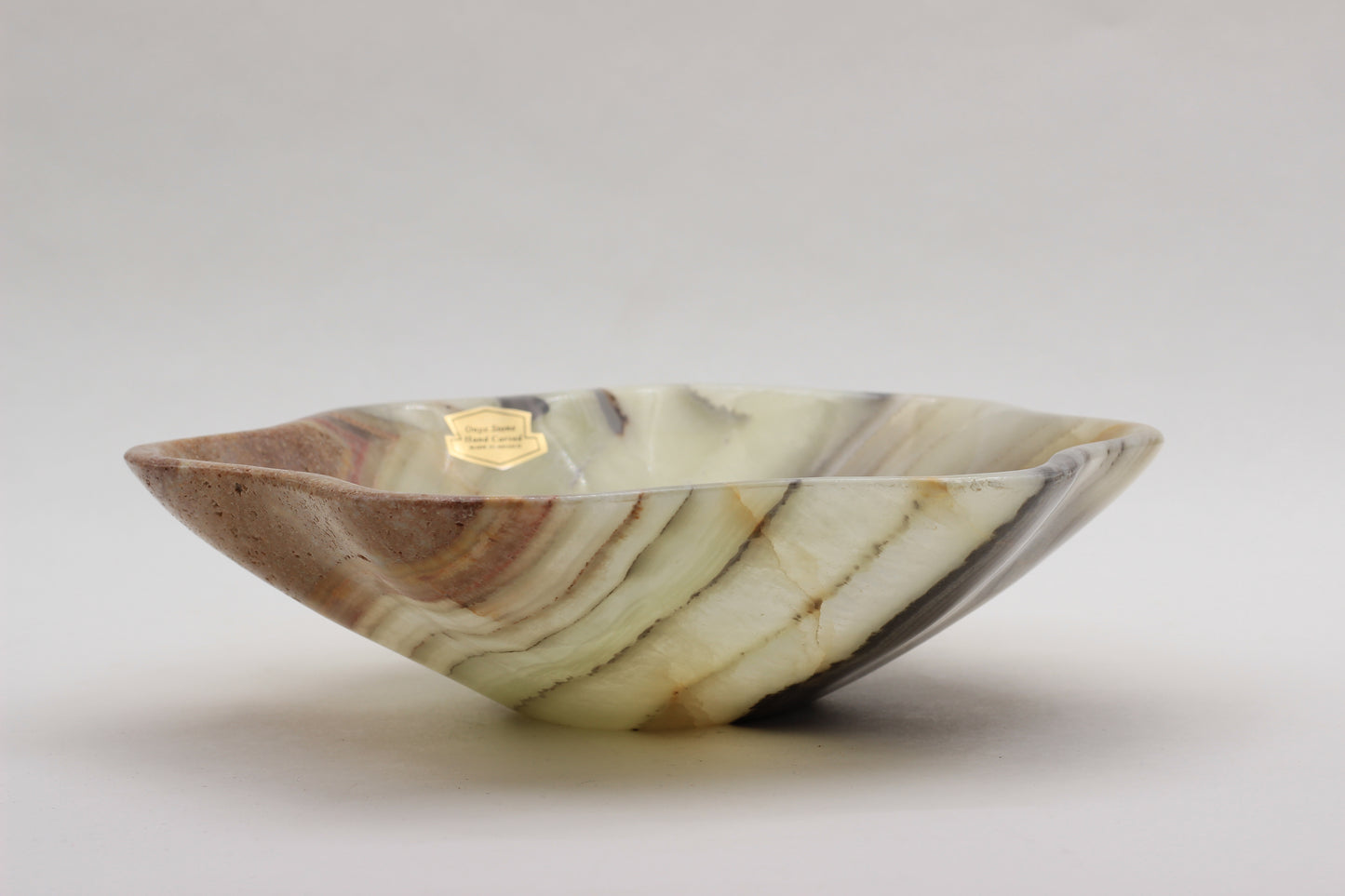 Green Onyx Accent Centerpiece Bowl – 10" x 9" Handcrafted Decorative Piece