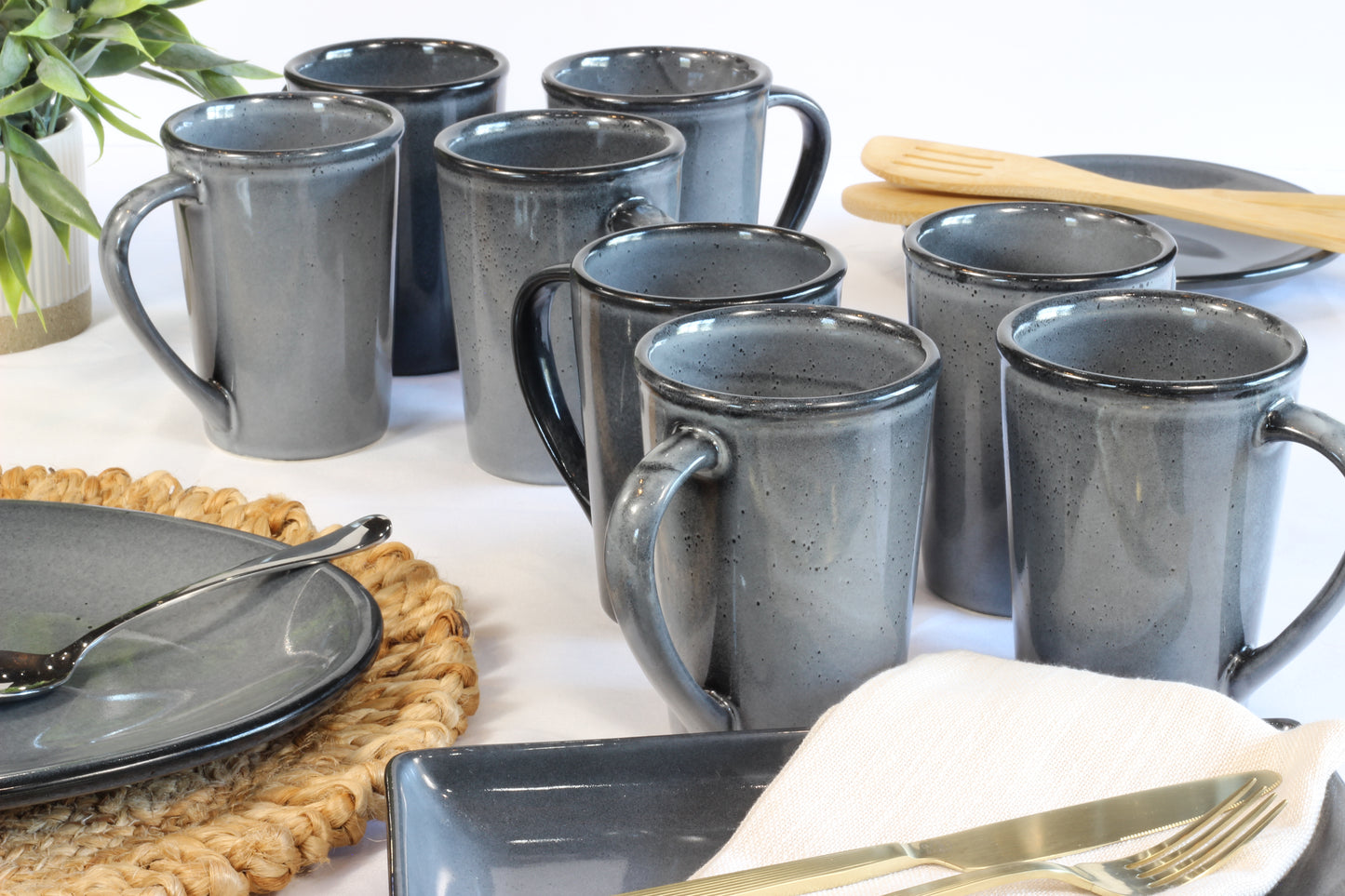 Anfora Denali Grey- Basic 8pc Mug Set