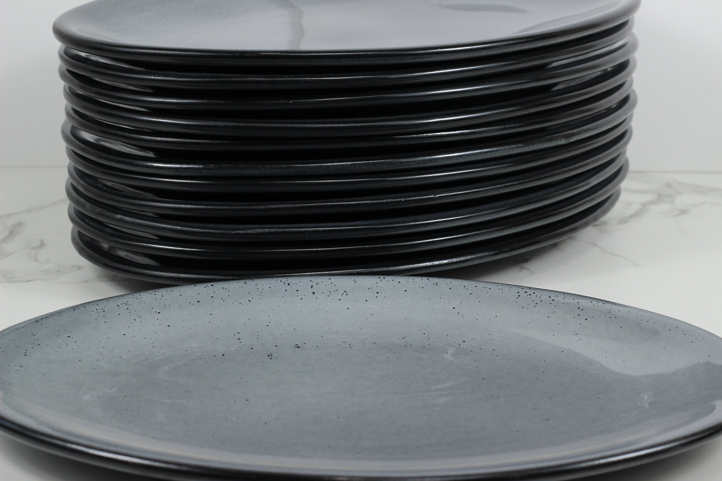 Anfora Denali Grey- 13.5" Oval Plate- 1 Dozen