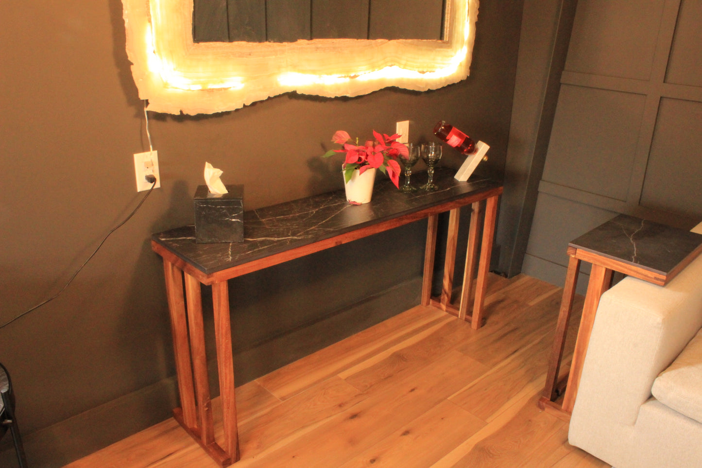 Los Cabos Console Table w/ Real Stone Top (In-Store Only)