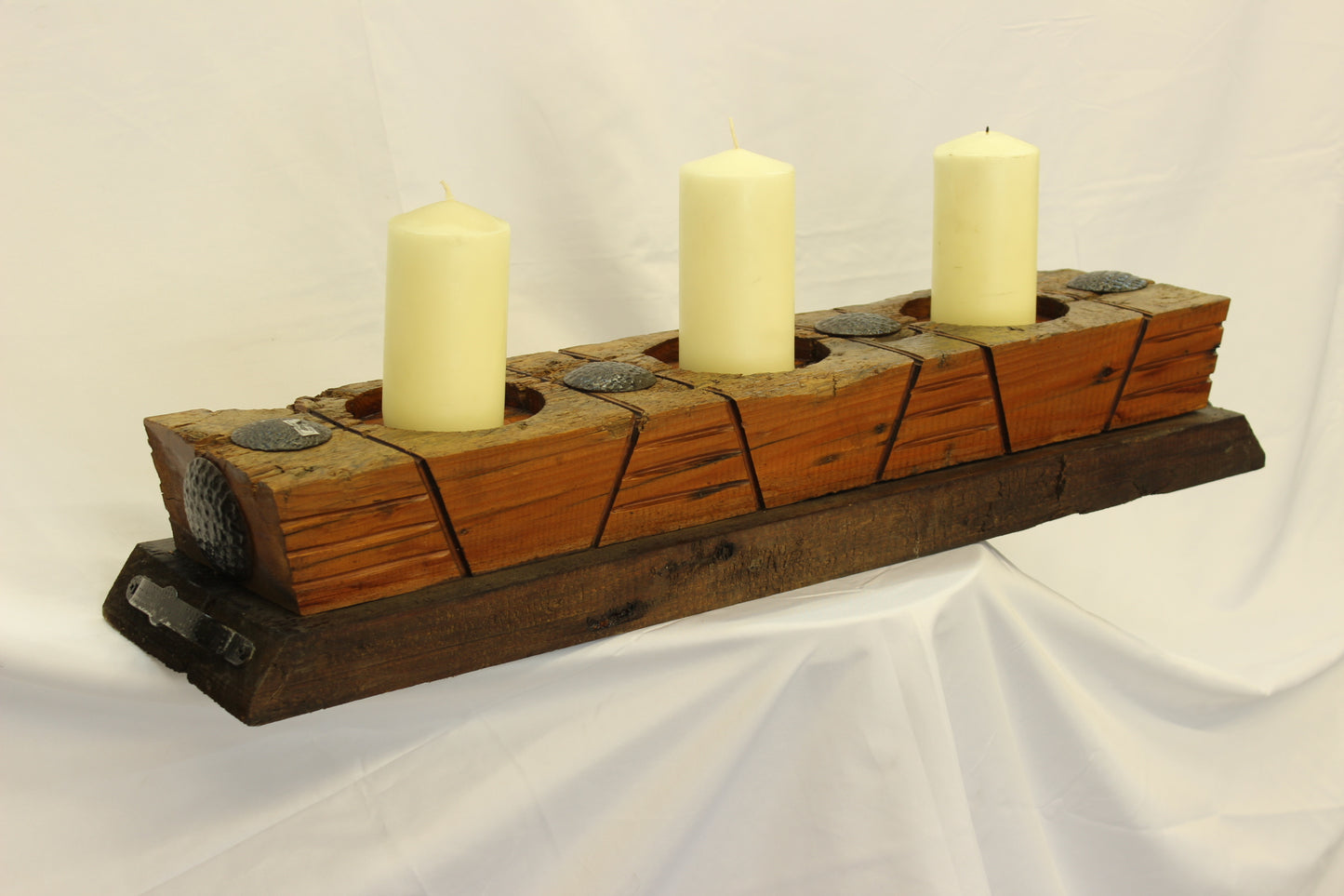 Handmade Parota Wood Candle Holder- Mexican Rustic