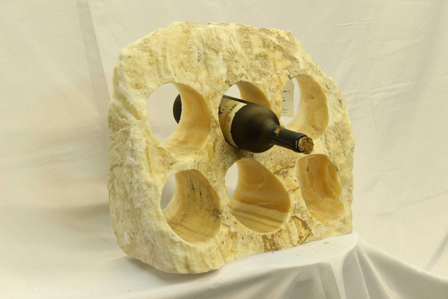 Beige Onyx Stone Wine Holder