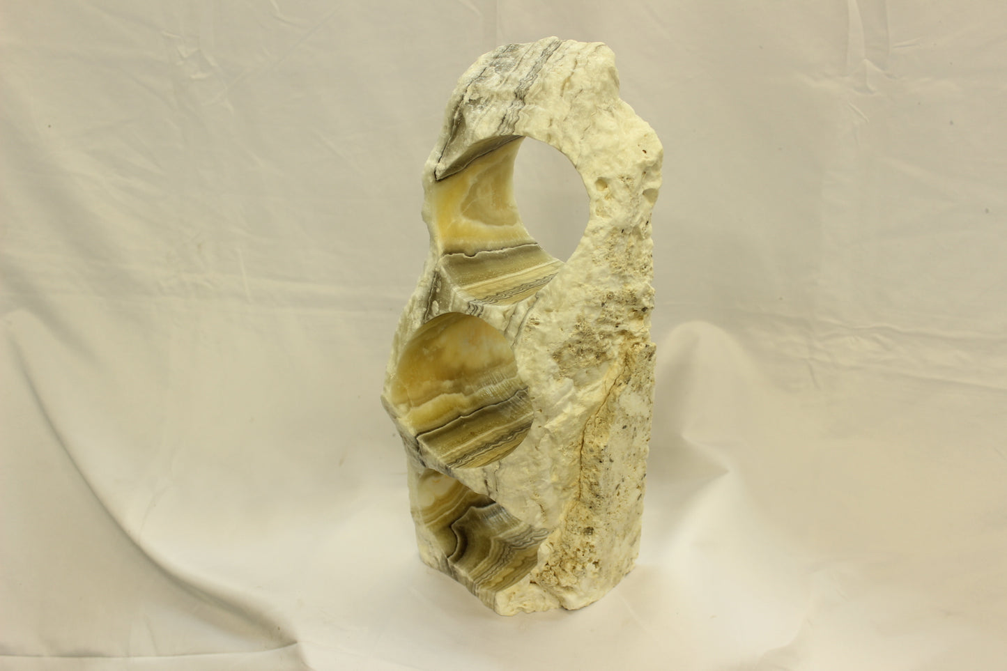 Brown & White Onyx Stone Wine Holder