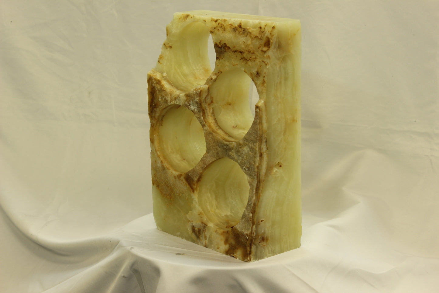 Beige & Orange Onyx Stone Wine Holder