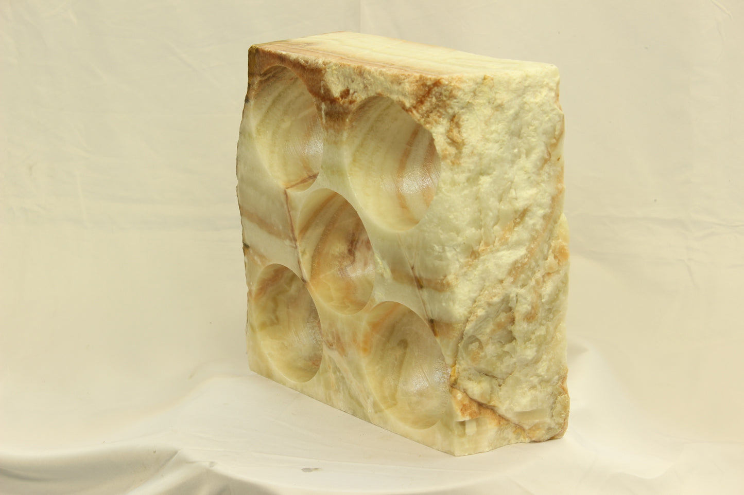 Red & Beige Onyx Stone Wine Holder