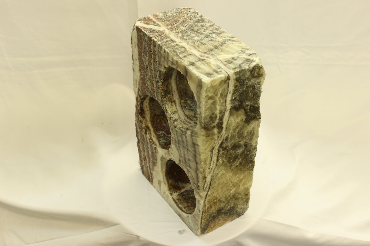 Red & Beige Onyx Stone Wine Holder