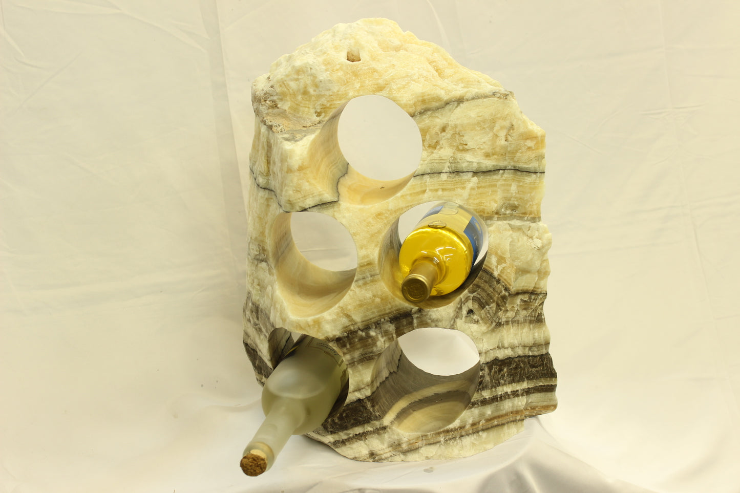 Yellow & Black Onyx Stone Wine Holder