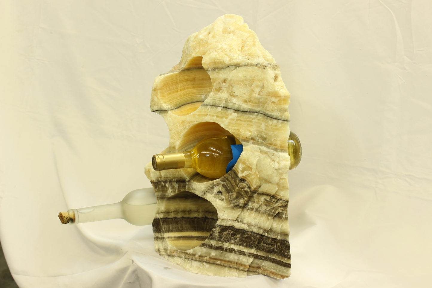 Yellow & Black Onyx Stone Wine Holder