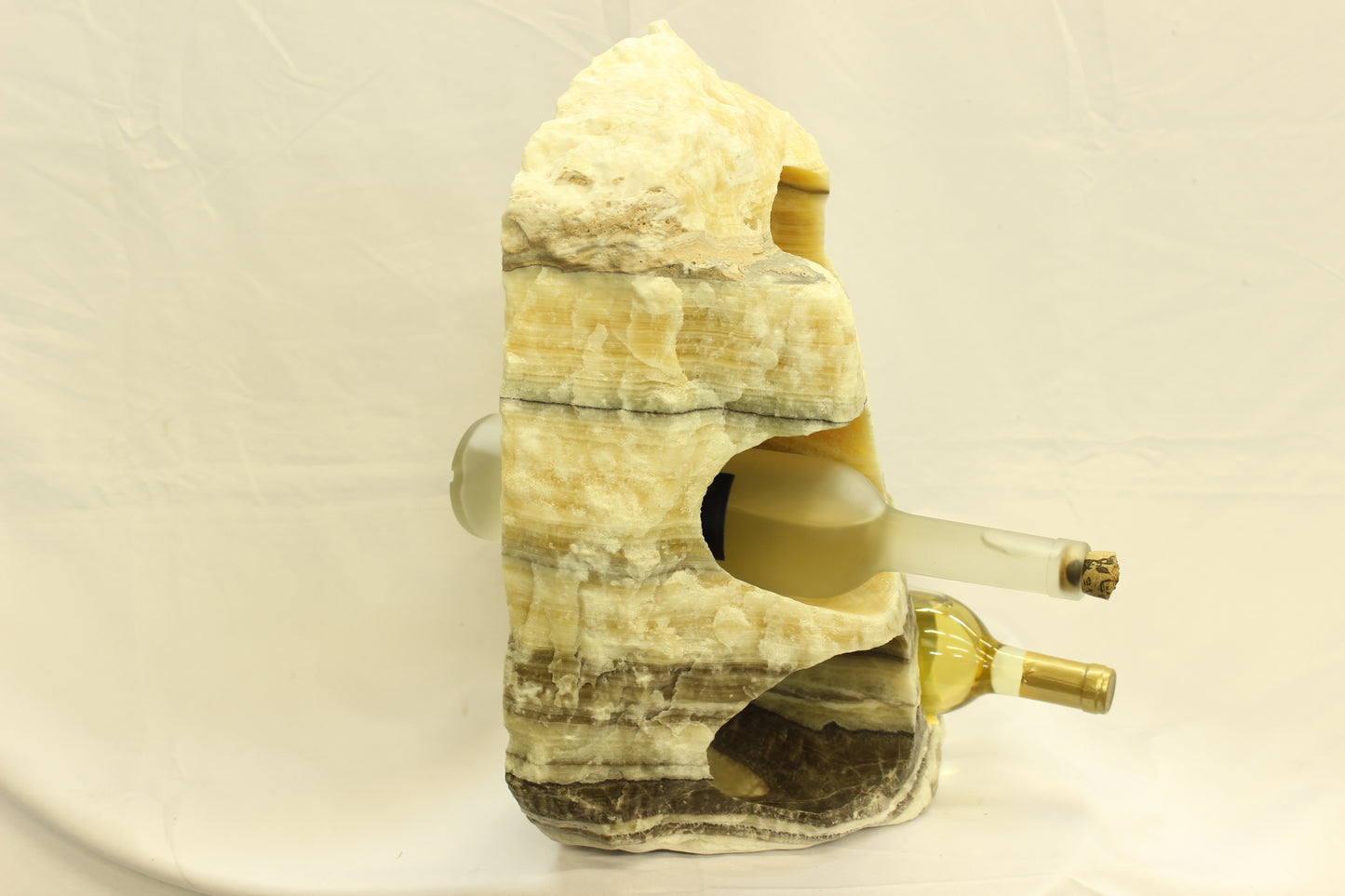 Yellow & Black Onyx Stone Wine Holder