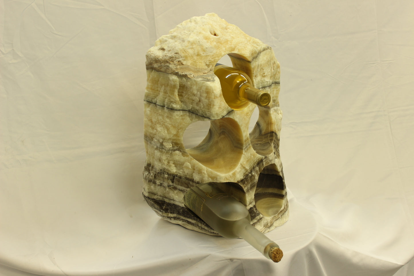 Yellow & Black Onyx Stone Wine Holder