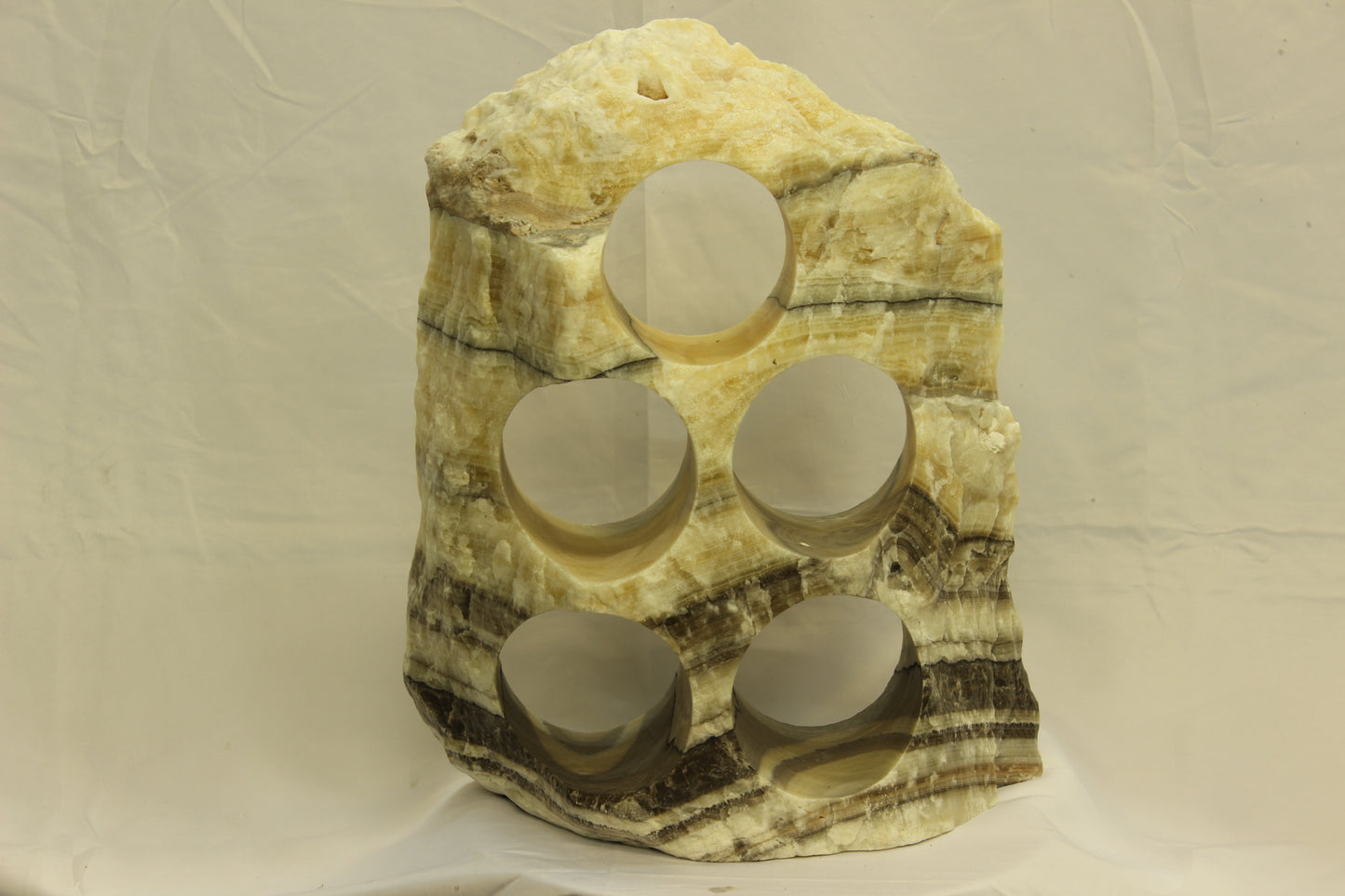 Yellow & Black Onyx Stone Wine Holder