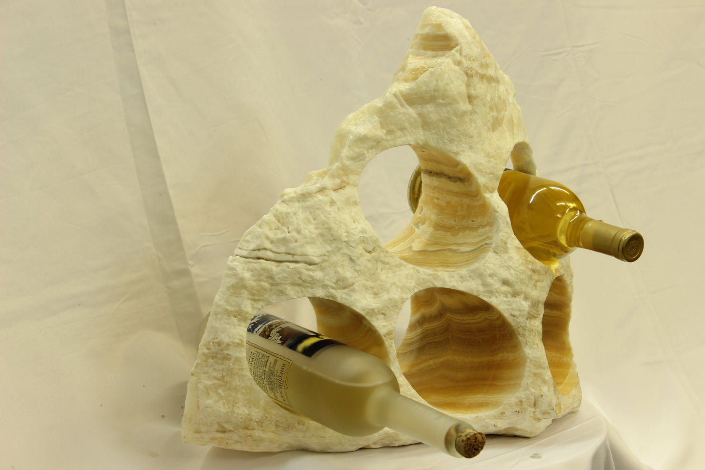 Beige & Yellow Onyx Stone Wine Holder