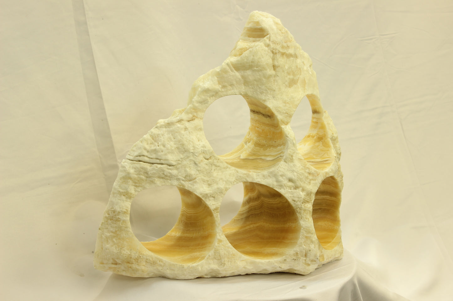 Beige & Yellow Onyx Stone Wine Holder