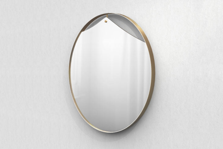 Artistic Burnished Satin Brass Hanging Wall Mirror