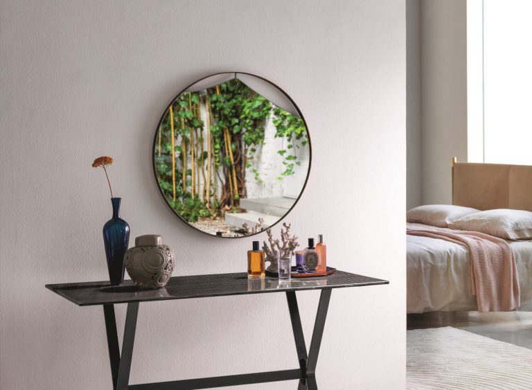 Artistic Burnished Satin Brass Hanging Wall Mirror