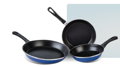TOLEDO 3-PC FRY PAN SET · Royal Blue