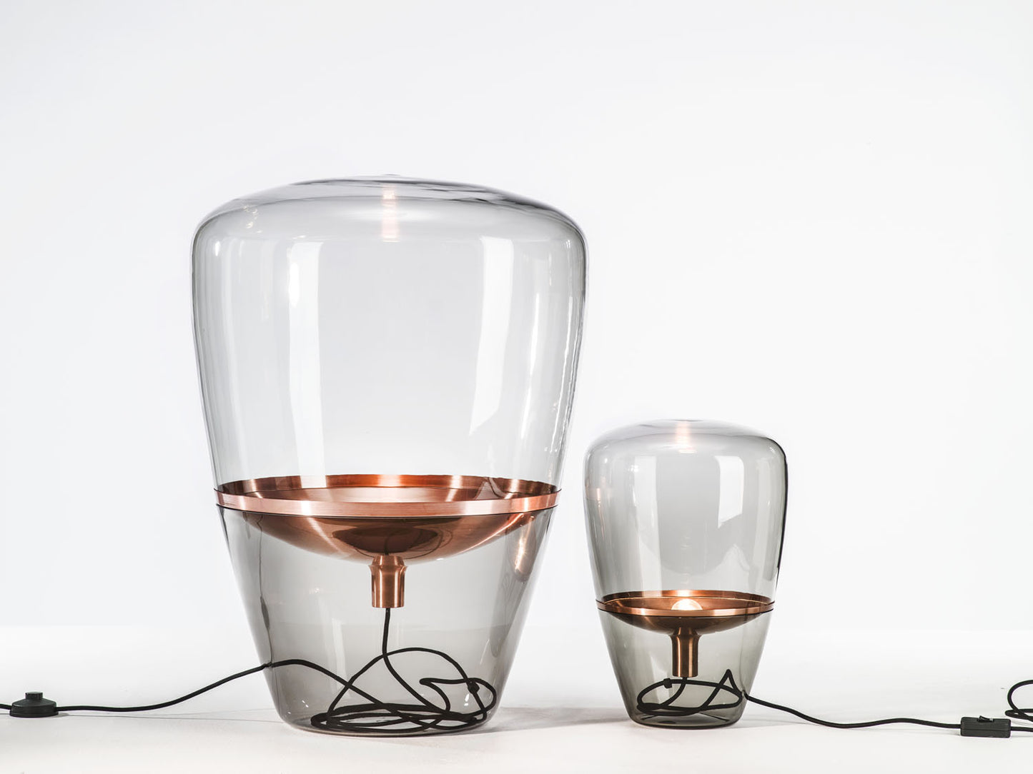 Glass Balloon Lamp- Smoked Copper