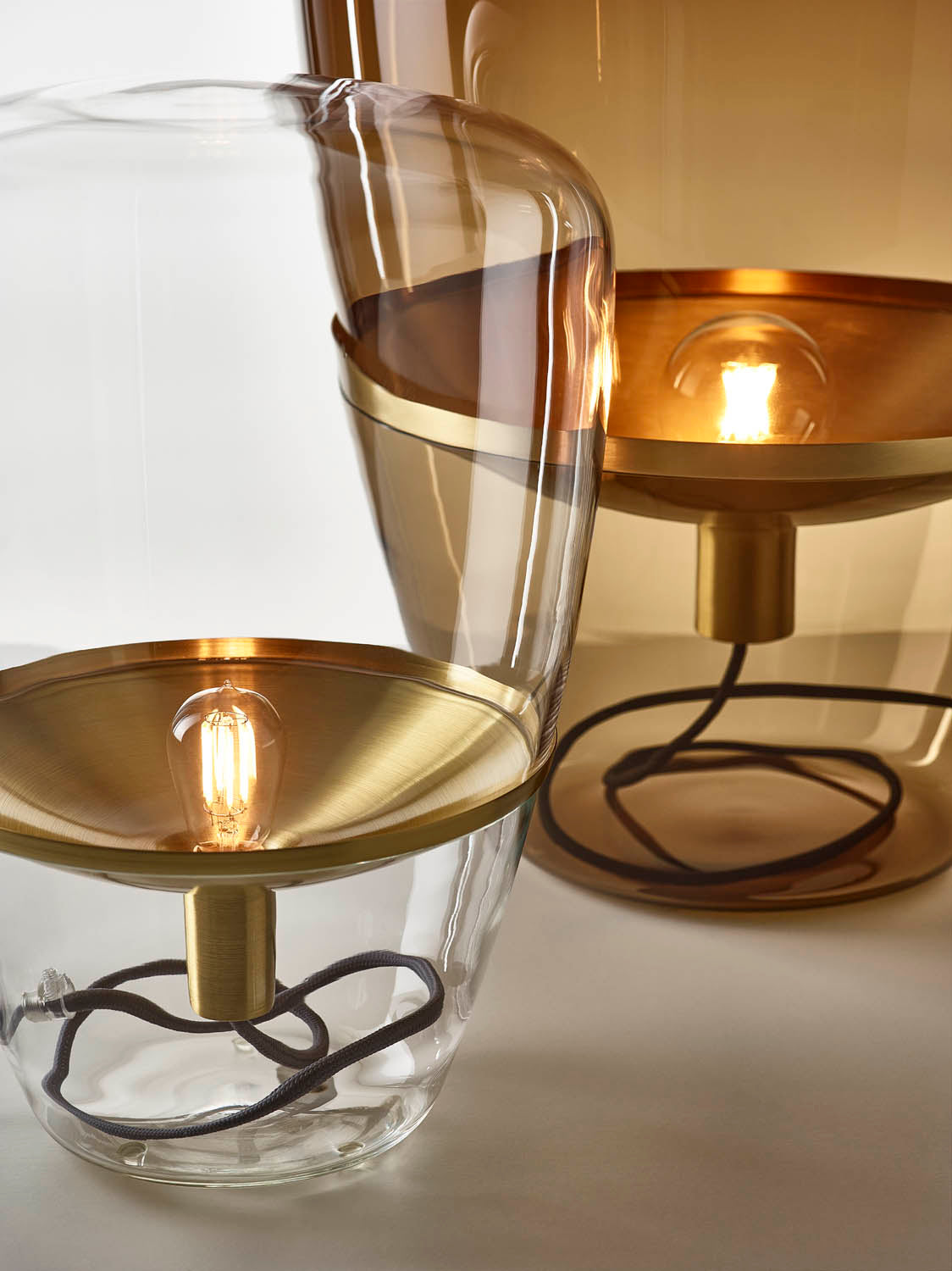Glass Balloon Lamp- Smoked Copper
