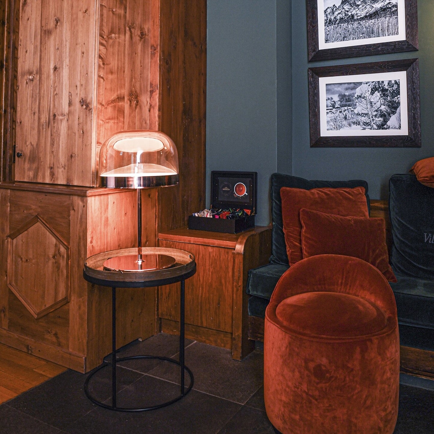 Modern Polished Copper Table Lamp