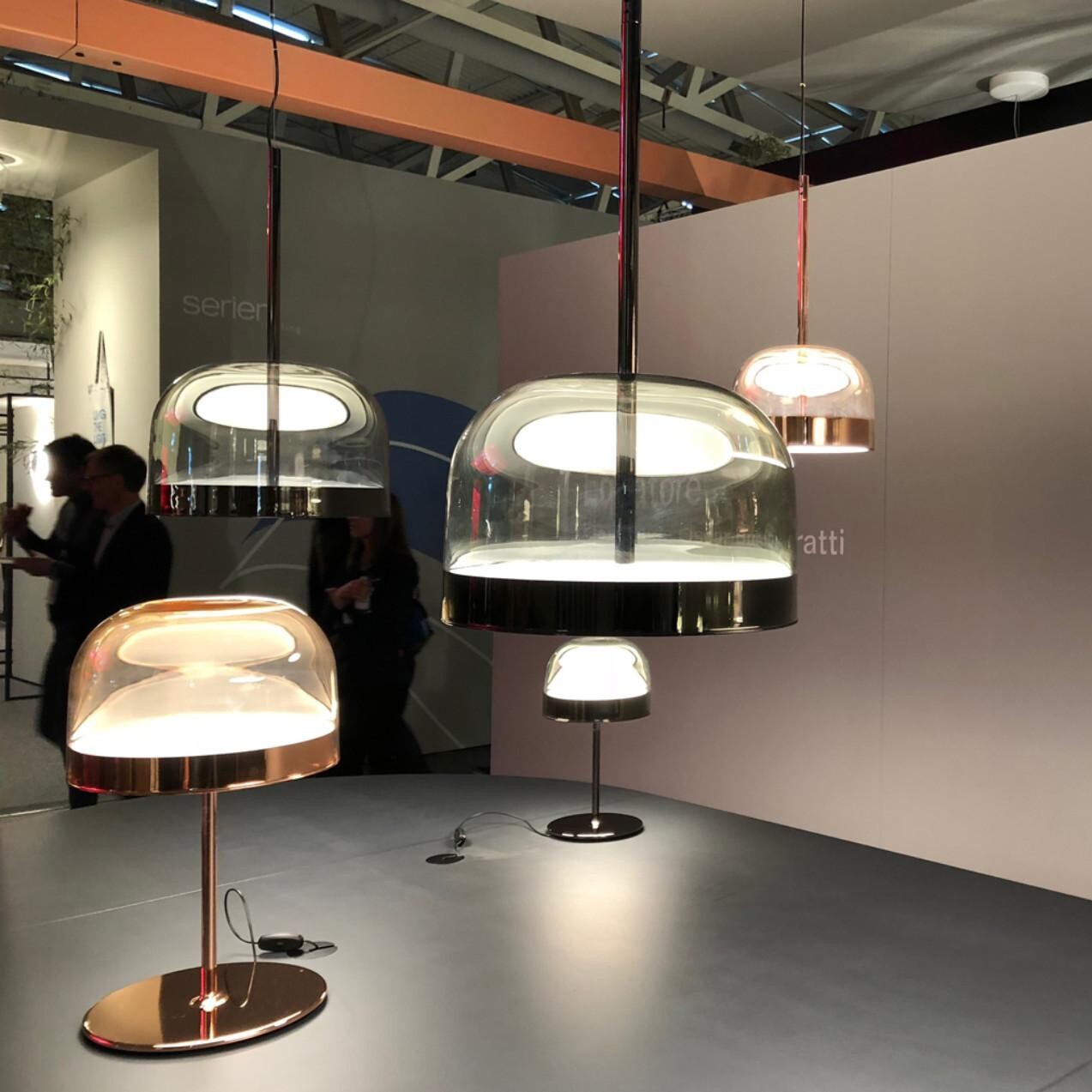 Modern Polished Copper Table Lamp
