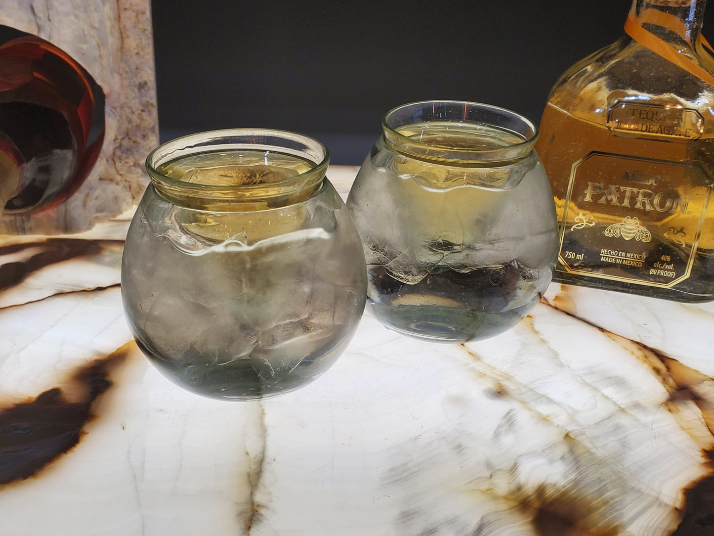 Tequila And Ice Blown Glass Set