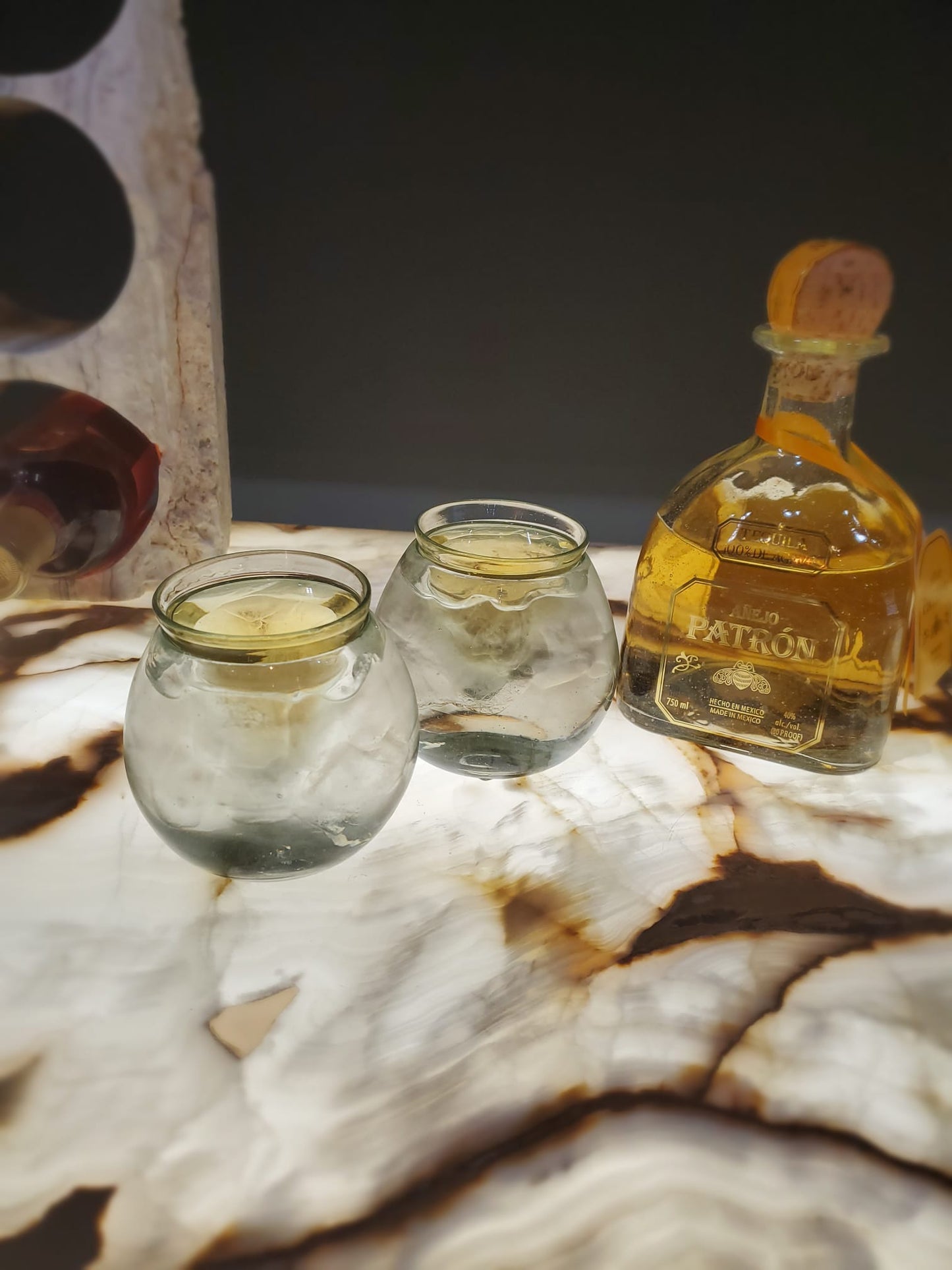 Tequila And Ice Blown Glass Set