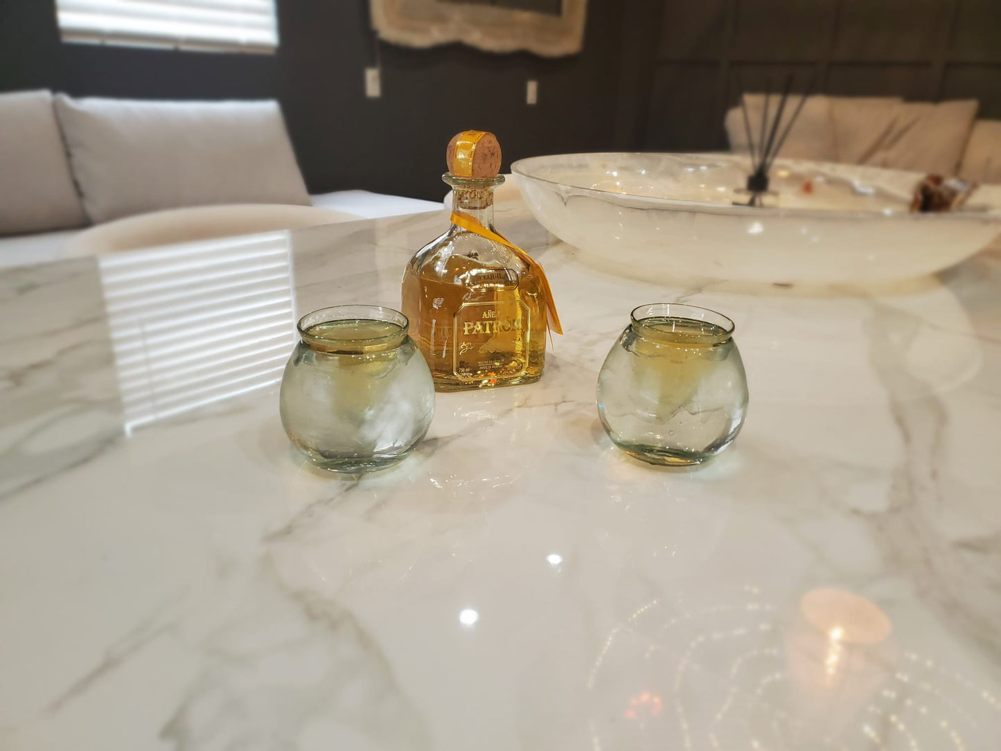 Tequila And Ice Blown Glass Set