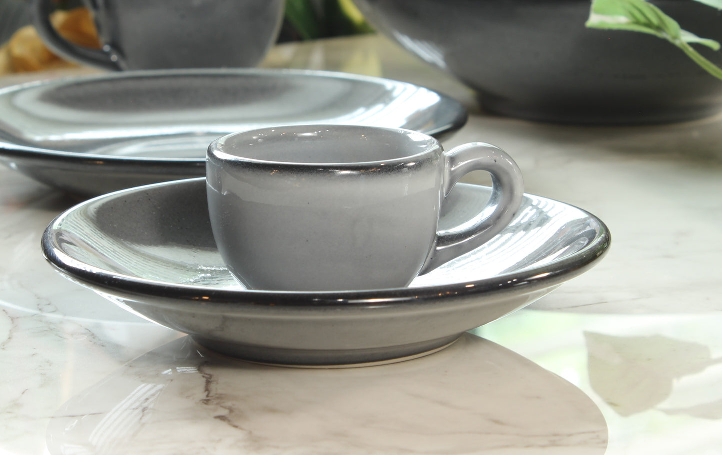 Anfora Denali Grey- Espresso Cup & Saucer Set