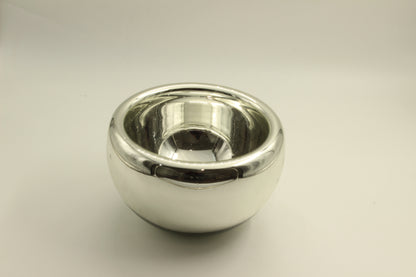 Silver Reflective Blown Glass Bowl