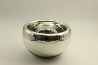 Silver Reflective Blown Glass Bowl