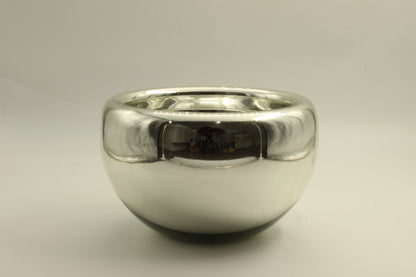Silver Reflective Blown Glass Bowl