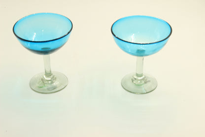 Blown Glass Aqua Glass Set