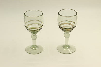 Dark Transparent Blown Glass Set