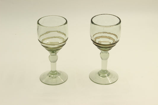 Dark Transparent Blown Glass Set