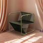 Black Cube Acapulco Chair w/ Silver Frame
