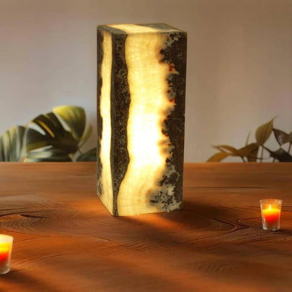 Red Blood Spatter Onyx Lamp
