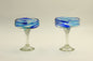 Blue Swirl Blown Glass Set