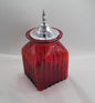 Small Red Blown Glass Spice Container