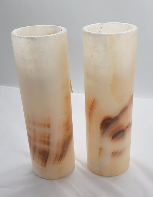 Beige Medium Onyx Flower Vase Set