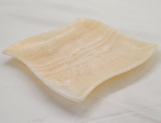 Leaf Beige Decorative Onyx Tray