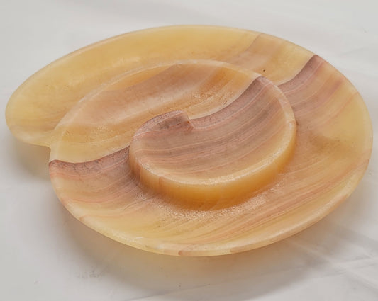 Beige Spiral Decorative Onyx Tray