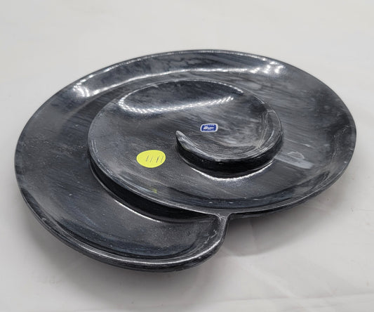 Black Spiral Decorative Onyx Tray