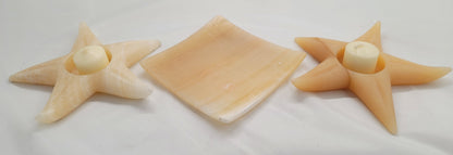 Star/Tray Beige Decorative Onyx Set