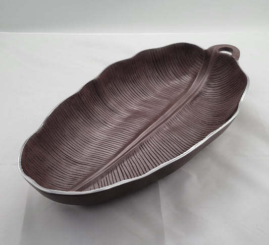Brown Large Pewter Centerpiece