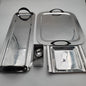 6pc Pewter Serving Tray Set w/ Cheese & Salsa Utensils